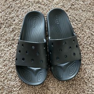 Crocs slides black size 9w or 7m